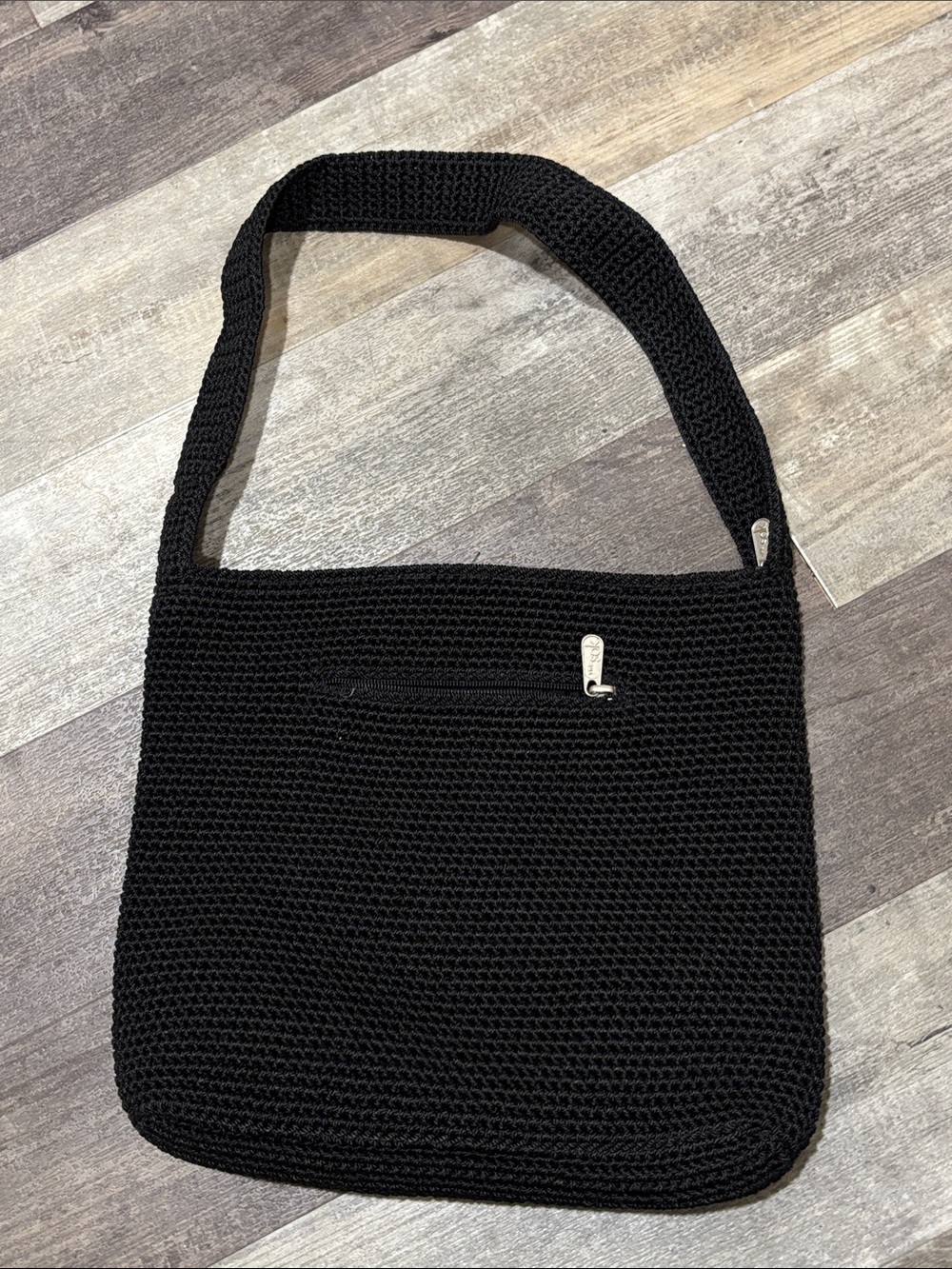 The Sak Elegant Black Crochet Shoulder Bag